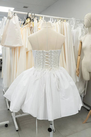 Original product photograph — Embroidered Taffeta Bridal Corset & Mini Skirt Set