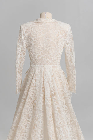 Original product photograph — Lace Bridal Blazer with Train & Flared Trousers Set