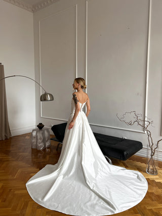Original product photograph — Satin Bridal Separates, Embroidered Corset and Skirt, Elegant Beaded Bridal Set
