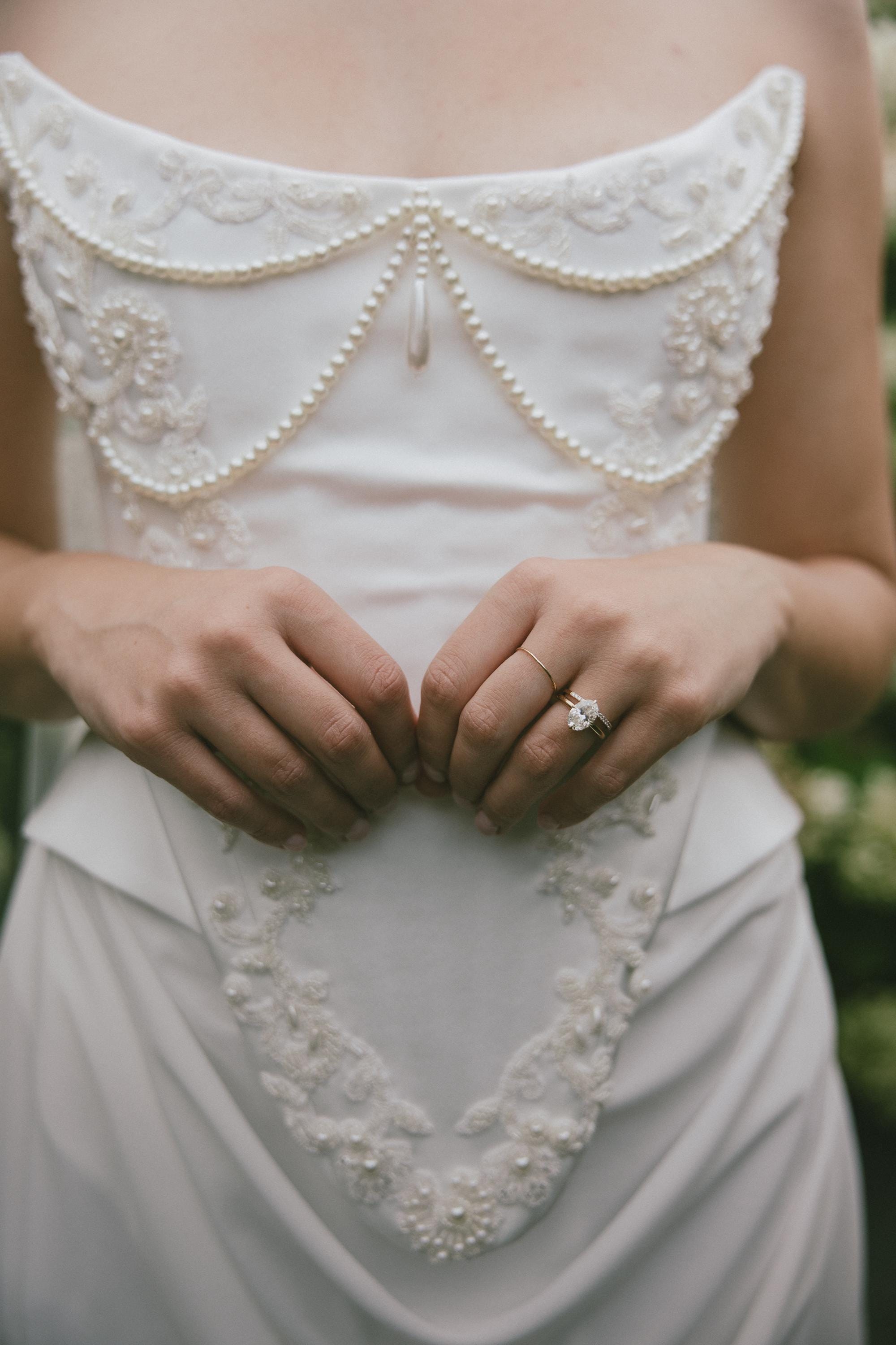 Ivory Wedding Corset with Boning, Satin Lace-Up Bridal Corset Set with Embroidery Ivory / M / Corset+skirt