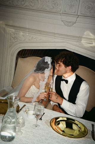 Wedding set with delicate flowers and pearls — strapless corset with a long skirt