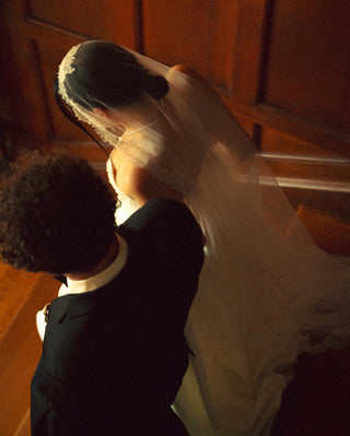 Wedding set with delicate flowers and pearls — strapless corset with a long skirt