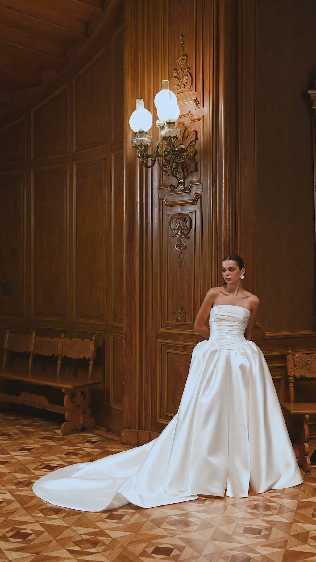 Aurora — Draped Mikado Bridal Gown