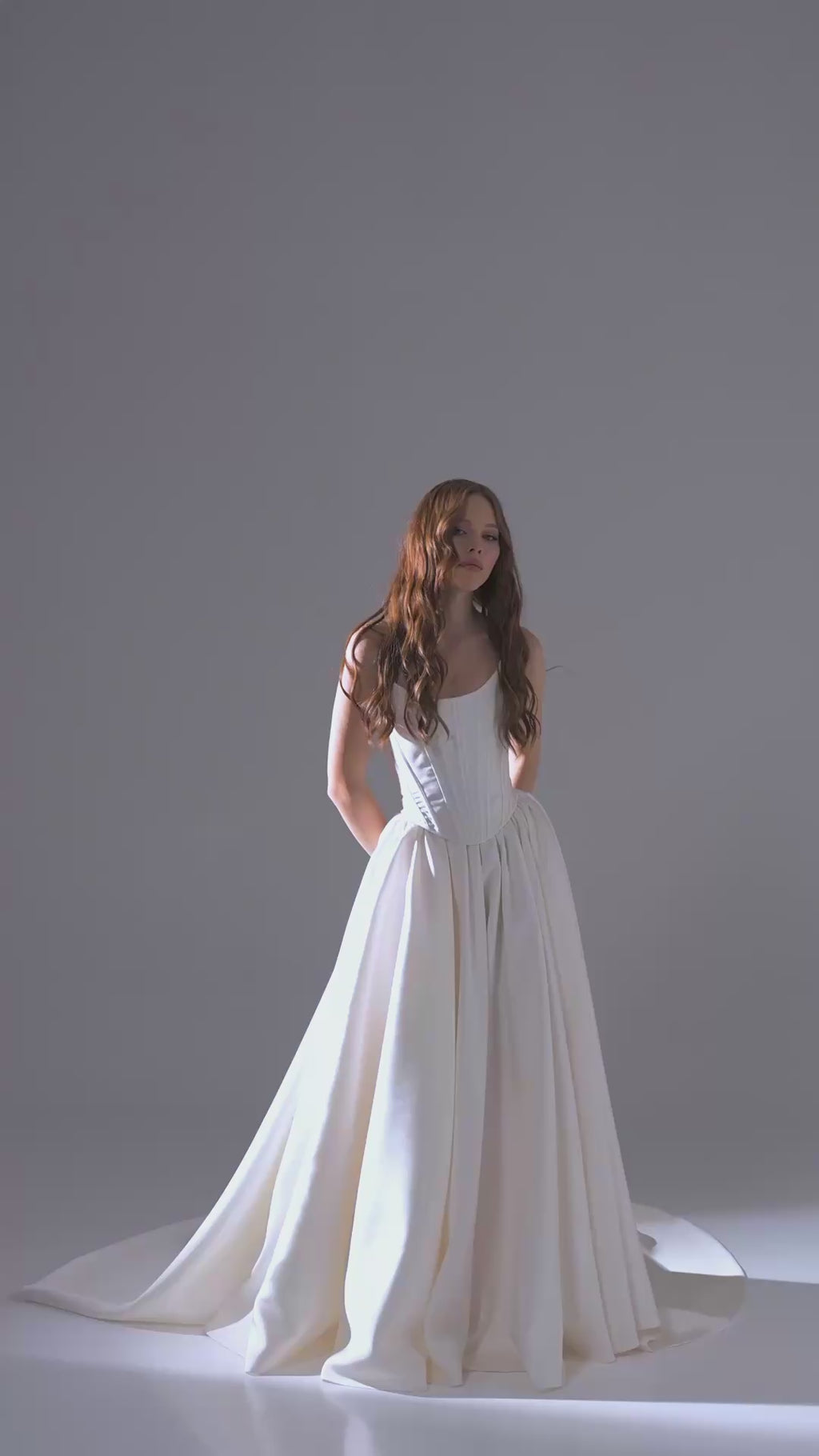 Original garment video — Plus Size Strapless Bridal Corset & Side-Slit Skirt Set