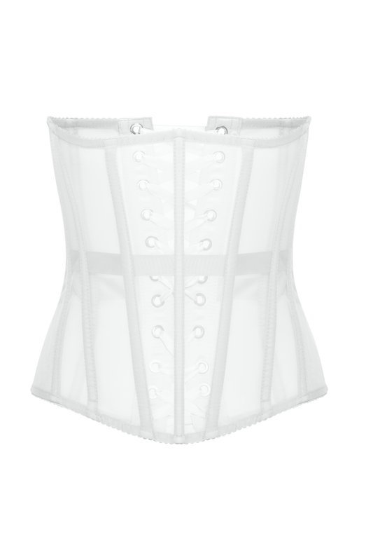 Ivory Mesh Underbust White Corset Belt