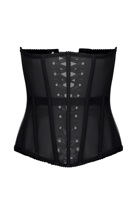 Black Mesh Underbust Corset Belt